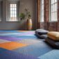 tapijttegels in een yoga studio